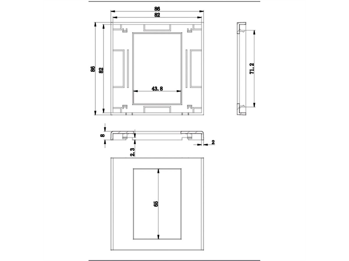 VALUE A/V Faceplate, 86x86mm, white