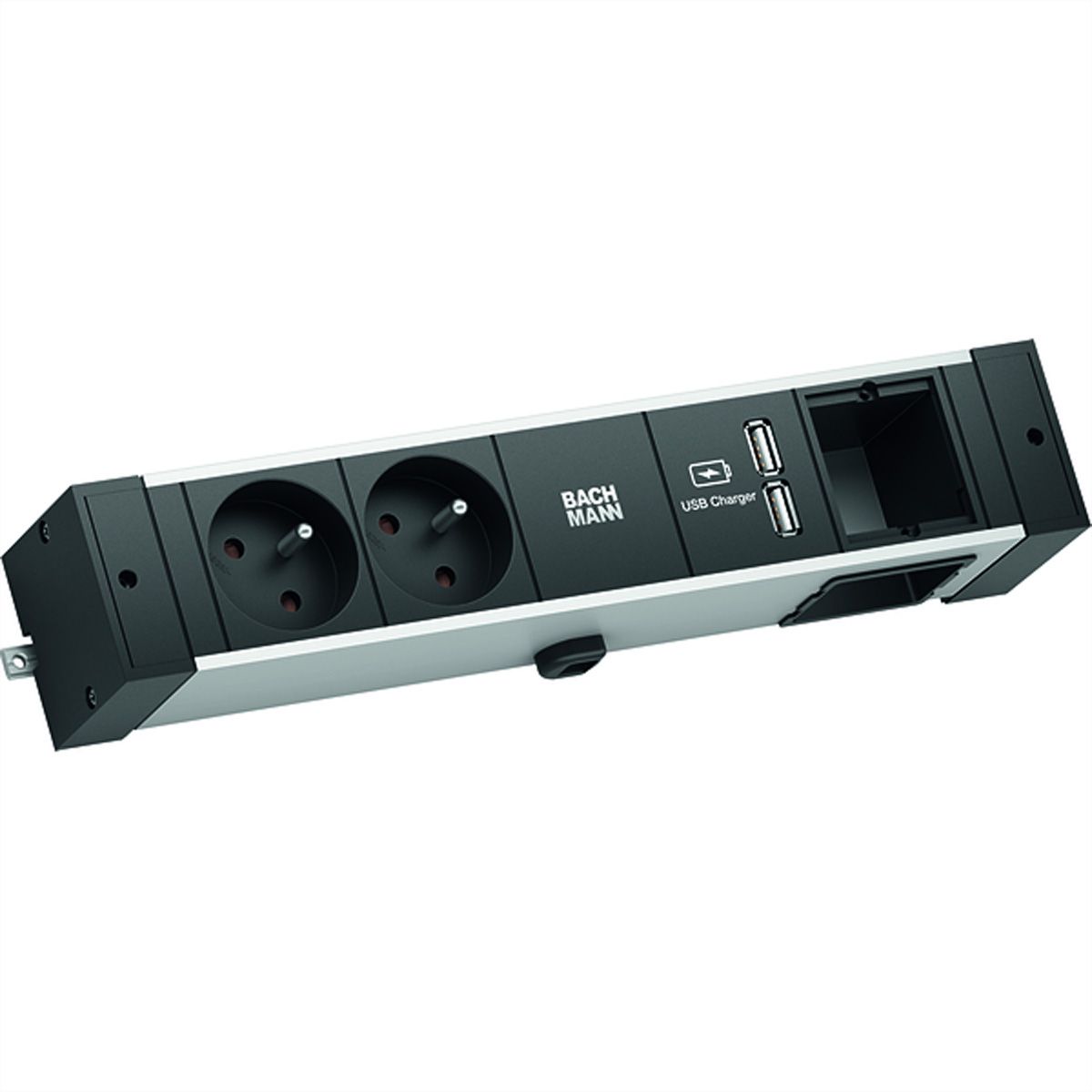 BACHMANN DESK RAIL 2xUTE 1xCM 1xUSB Charger 2.0m GST18