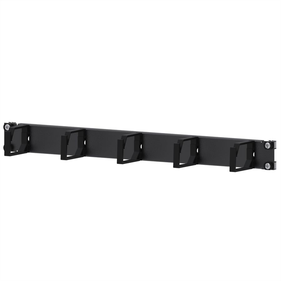 19" rangeerpaneel 1HE met 5 kabelogen, kunststof, zwart