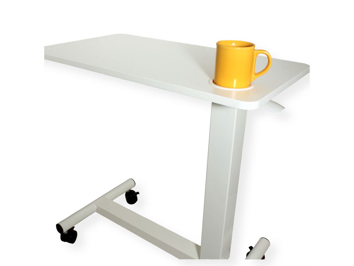 ROLINE Gas Spring Side Table / Workstation, height adjustable, white