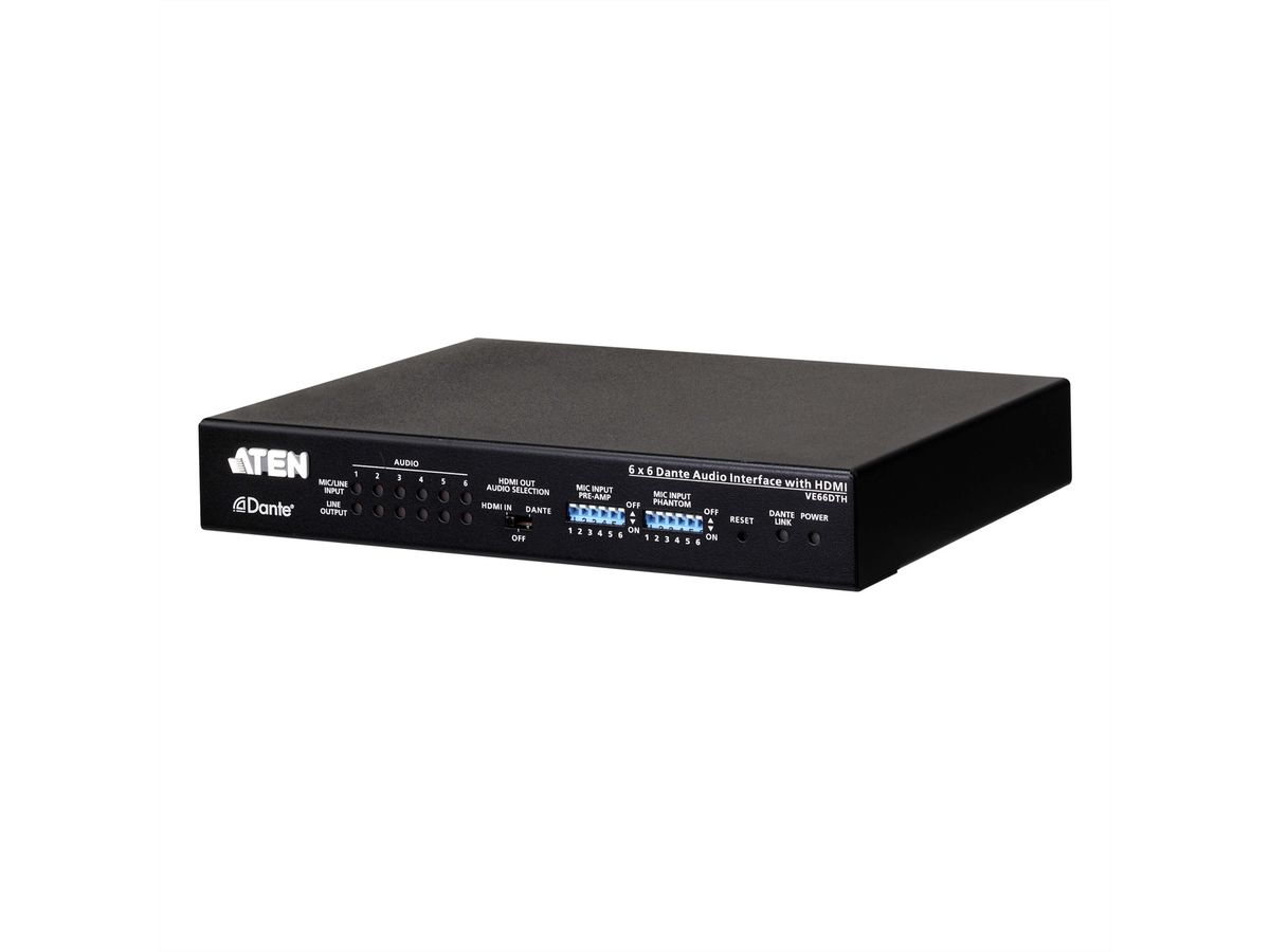 ATEN VE66DTH 6x6 Dante audio interface met HDMI