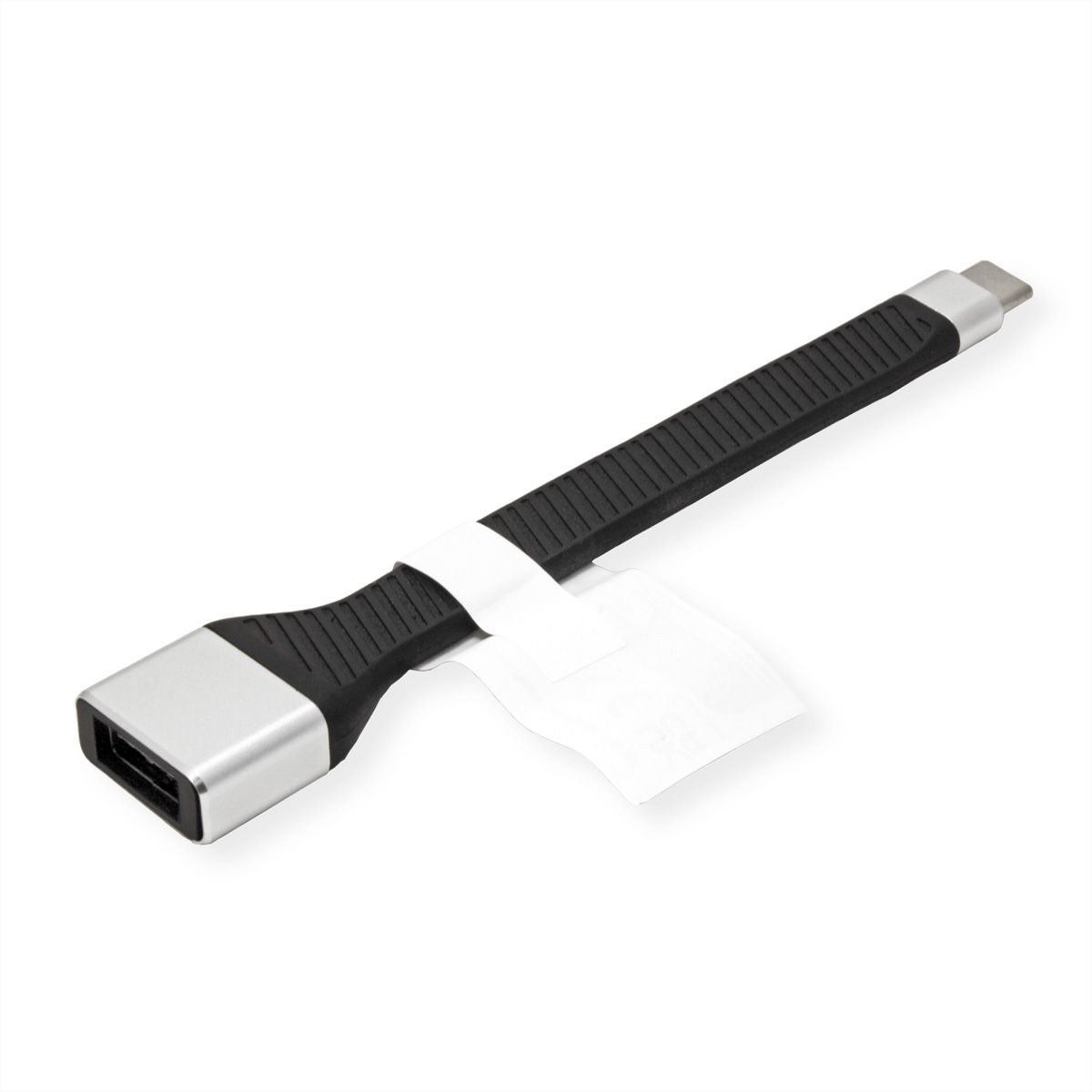 ROLINE USB 3.2 Gen 2 siliconen kabel, Emark, C-A, M/F, 10Gbit/s , zwart, 11 cm