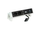 BACHMANN DESK2 2xCH 1xUSB A/C 22W, 0,2m GST18 RAL9010 Zwitserland