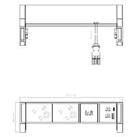 BACHMANN DESK2 2xUK 1xUSB A&C 22W, 0.2m GST18 RAL9005 United Kingdom