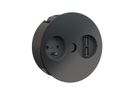 BACHMANN TWIST 1xUTE 1xUSB Charger, AEH RAL9005 30GE, schwarz, 2 m