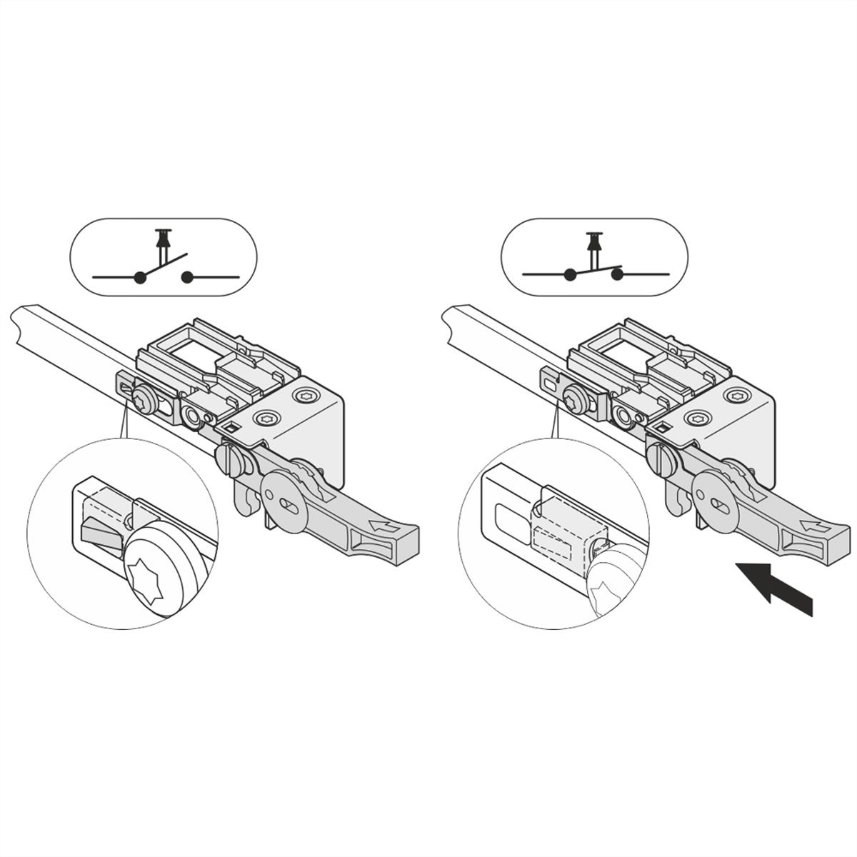 SCHROFF Microschakelaar voor Carrier Compact- en Volle-Module, Normaal Open, 10 stuks