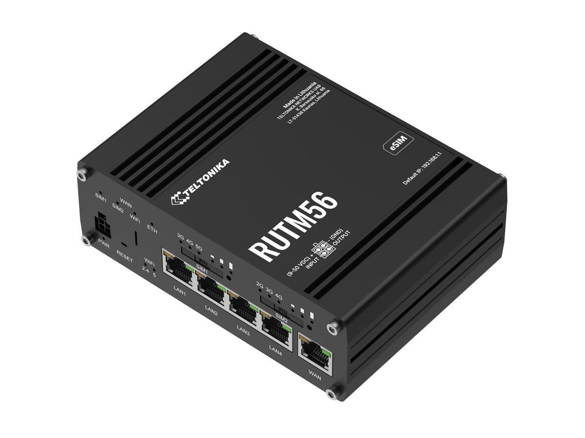 TELTONIKA RUTM56 Router mit 5G und 4G Cat 4 Modem