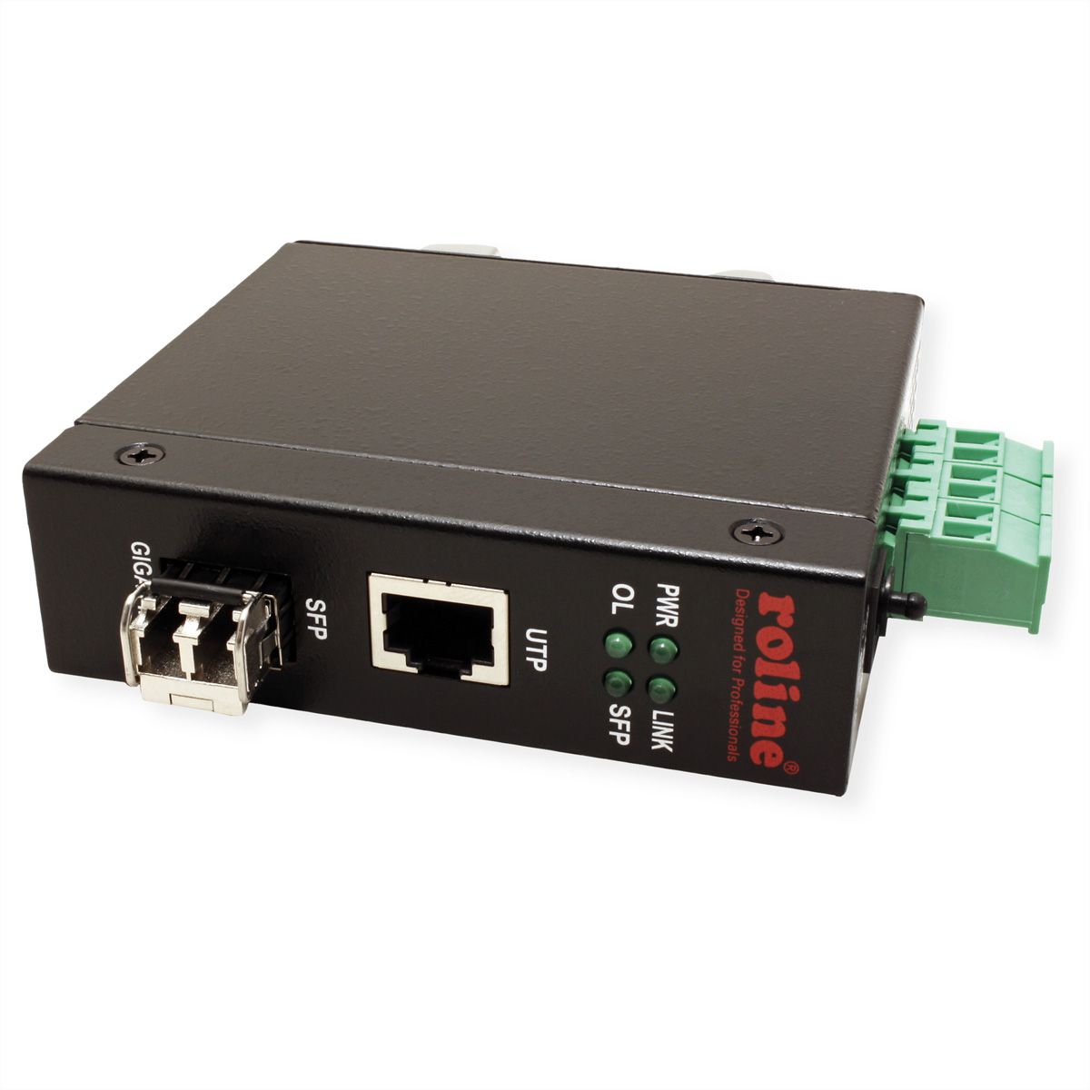 ROLINE Industrial Converter RJ-45, incl. mini GBIC, Fiber Optic 1000SX/LC