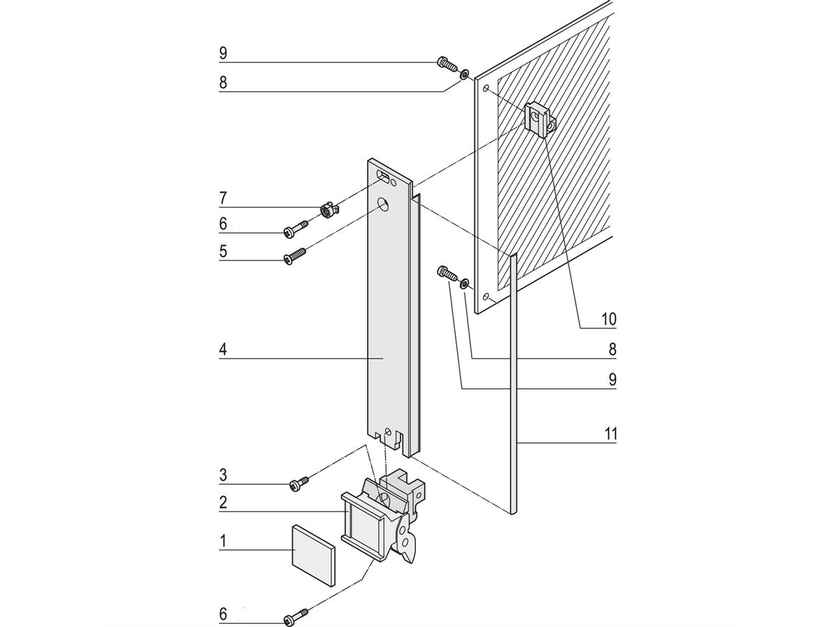 SCHROFF-insteekset met afzuiggreep type 2, afgeschermd, grijs, 3 HE, 12 HE