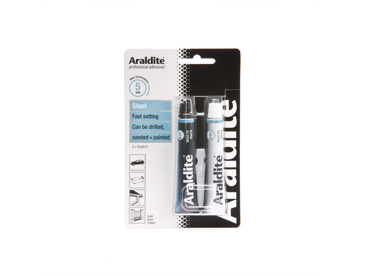 ARALDITE® Zweikomponentenklebstoffe Steel (Metalle) - 15ml x 2 Tube