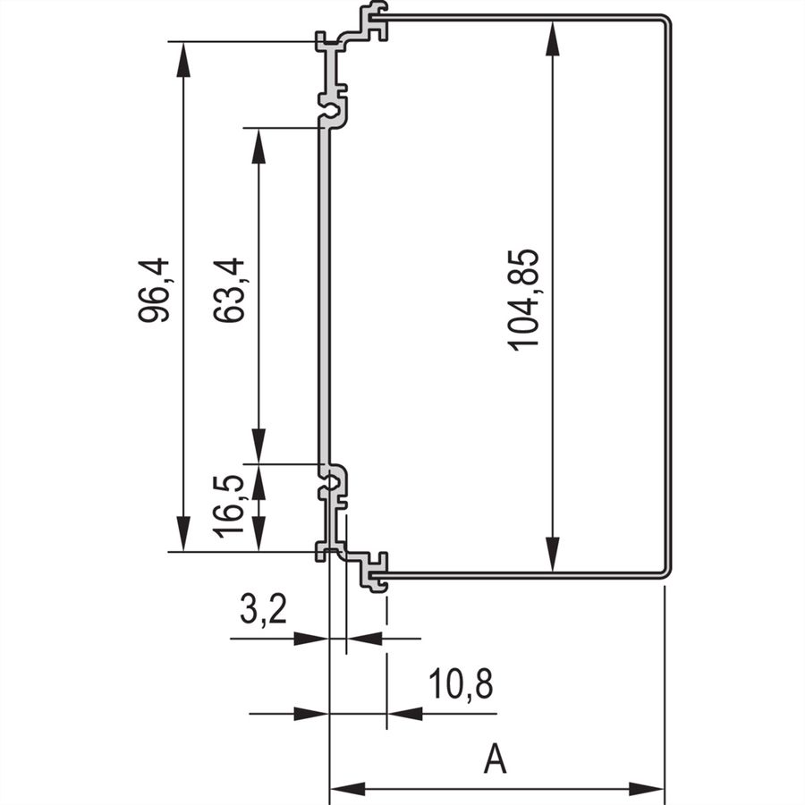 SCHROFF Frame Type Plug-In Unit PRO Kit, With Hood, Shielded Version, 3 U, 14 HP, 227 mm