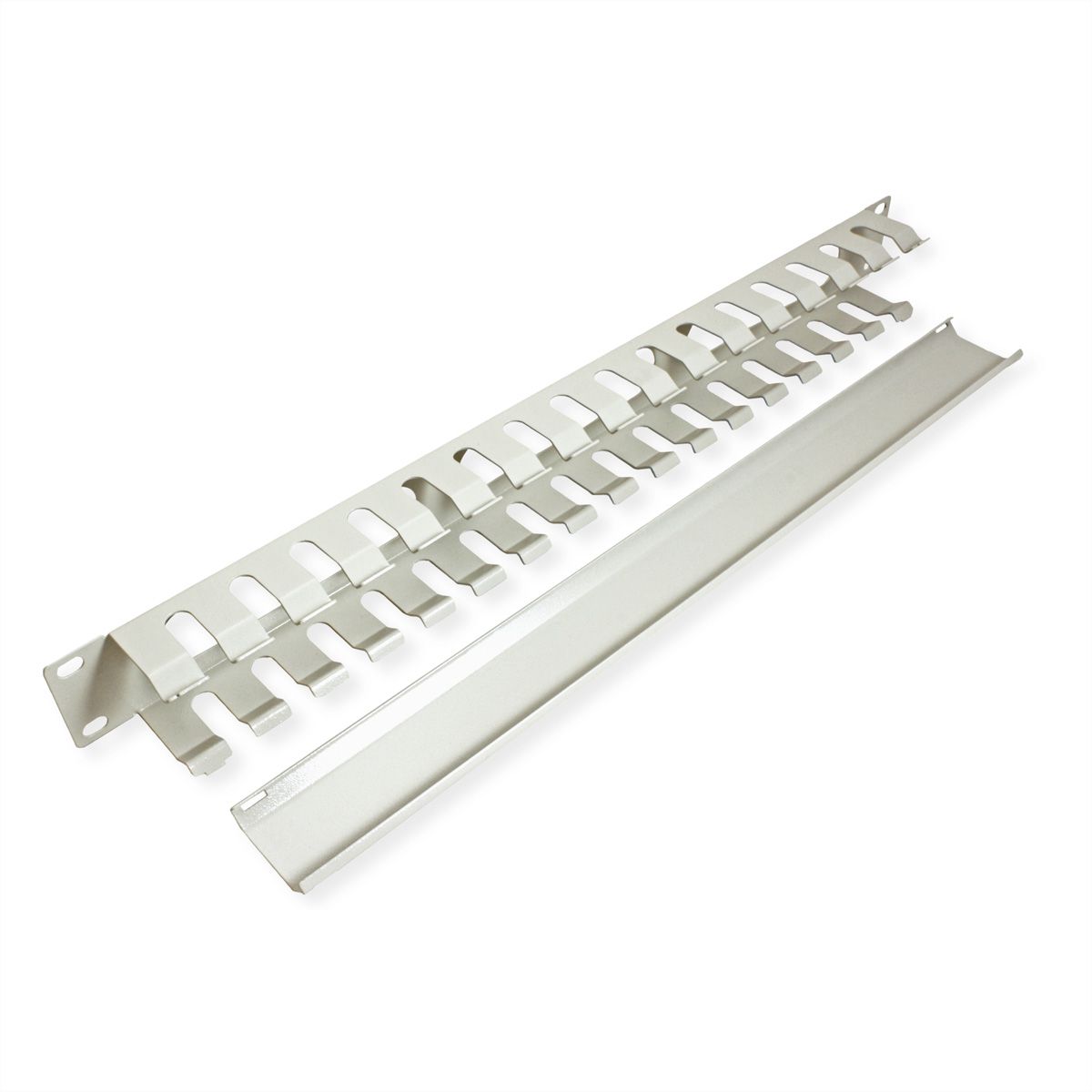 VALUE 19" Frontplaat 1 HE met rangeerkanaal 40 x 40 mm, grijs
