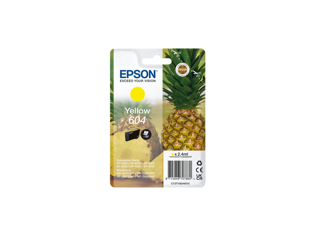 Epson 604 inktcartridge 1 stuk(s) Origineel Normaal rendement Geel