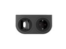 BACHMANN PIX HOLDER DOUBLE, 1x CEE7/3, 1x CM, ISV, schwarz, 0,2 m