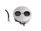 BACHMANN TWIST 2 1xUTE 1xUSB A/C 22W 2.0m AEH stainless steel look round