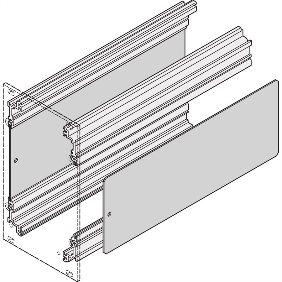 SCHROFF Afdekraam type insteekmodule zijplaat voor hoekprofiel, 3 HE, 227 mm printplaat