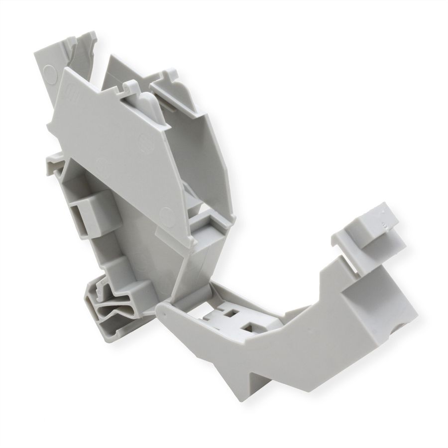 ROLINE Keystone Holder, with Cat.6A Keystone, shielded, DIN-Rail, 45°
