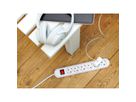 BACHMANN SMART stekkerdoos 6x geaard contact, met schakelaar, wit, 3 m