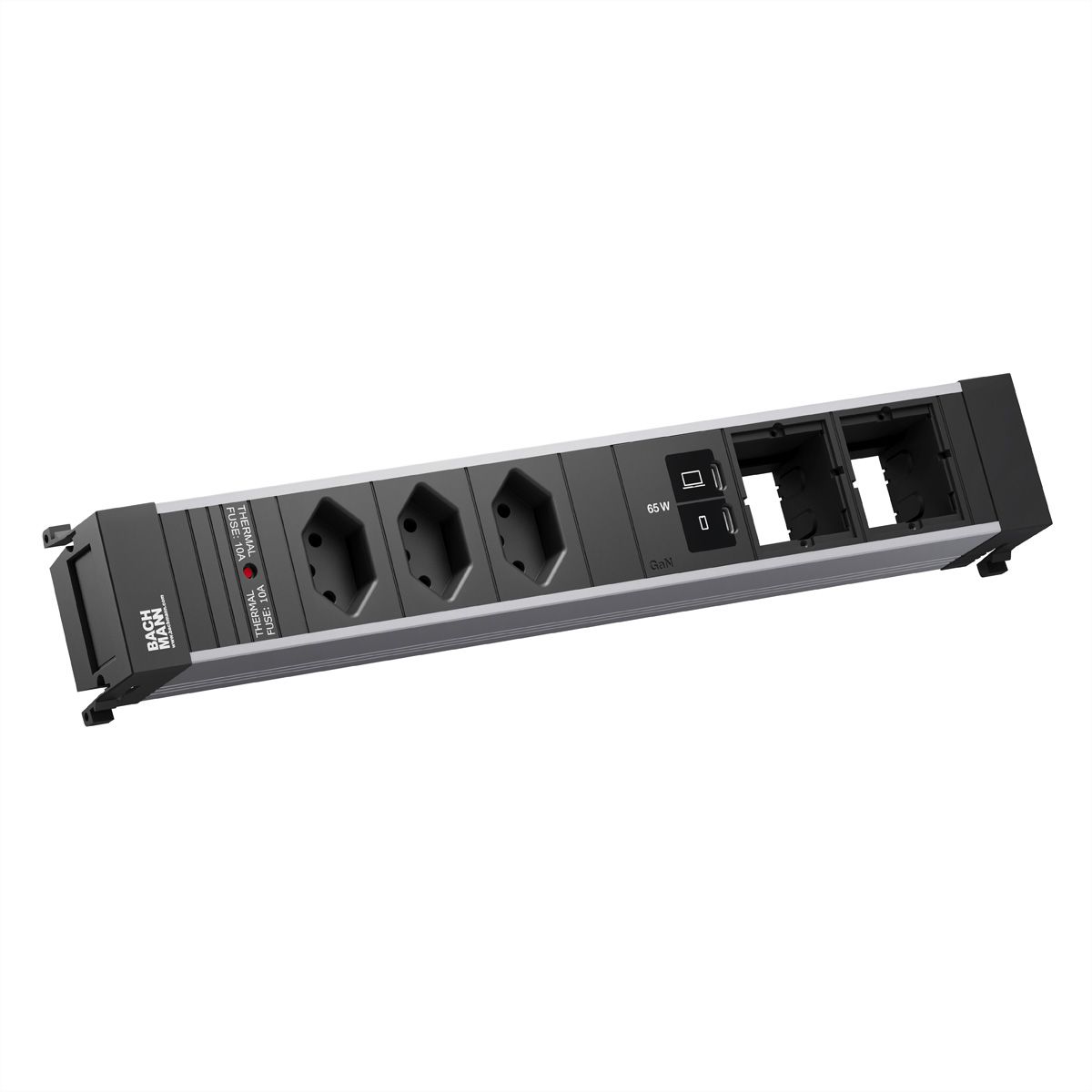 BACHMANN POWER FRAME L 3xCH 0°, 1xUSB C/C 65W 2xCM L=0.2m