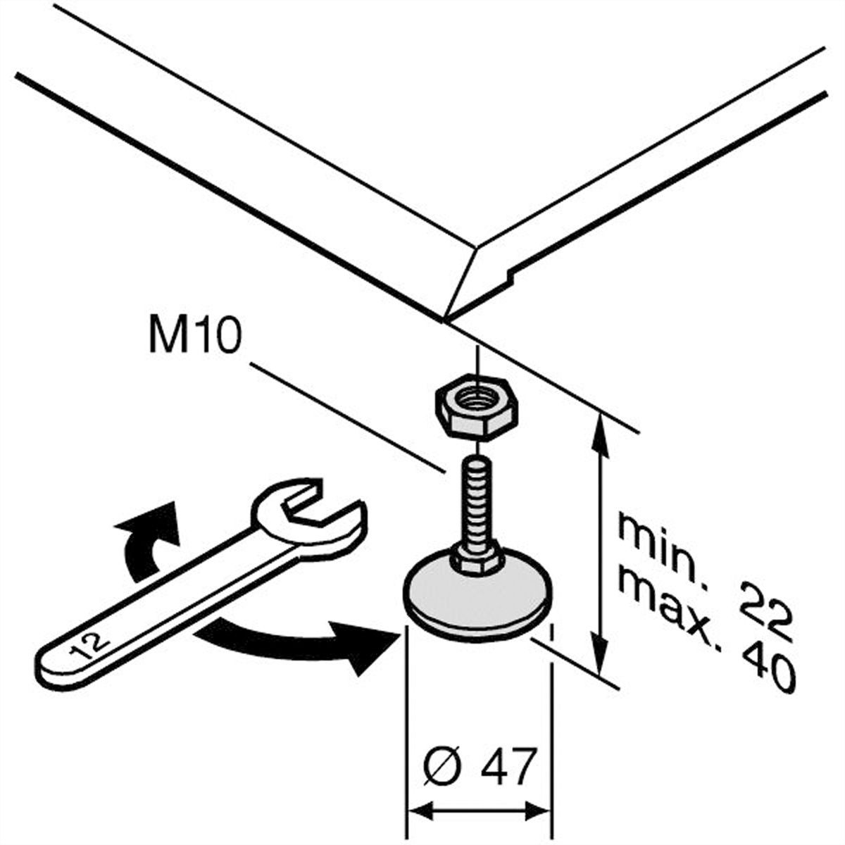 SCHROFF Labrack Adjustable Feet
