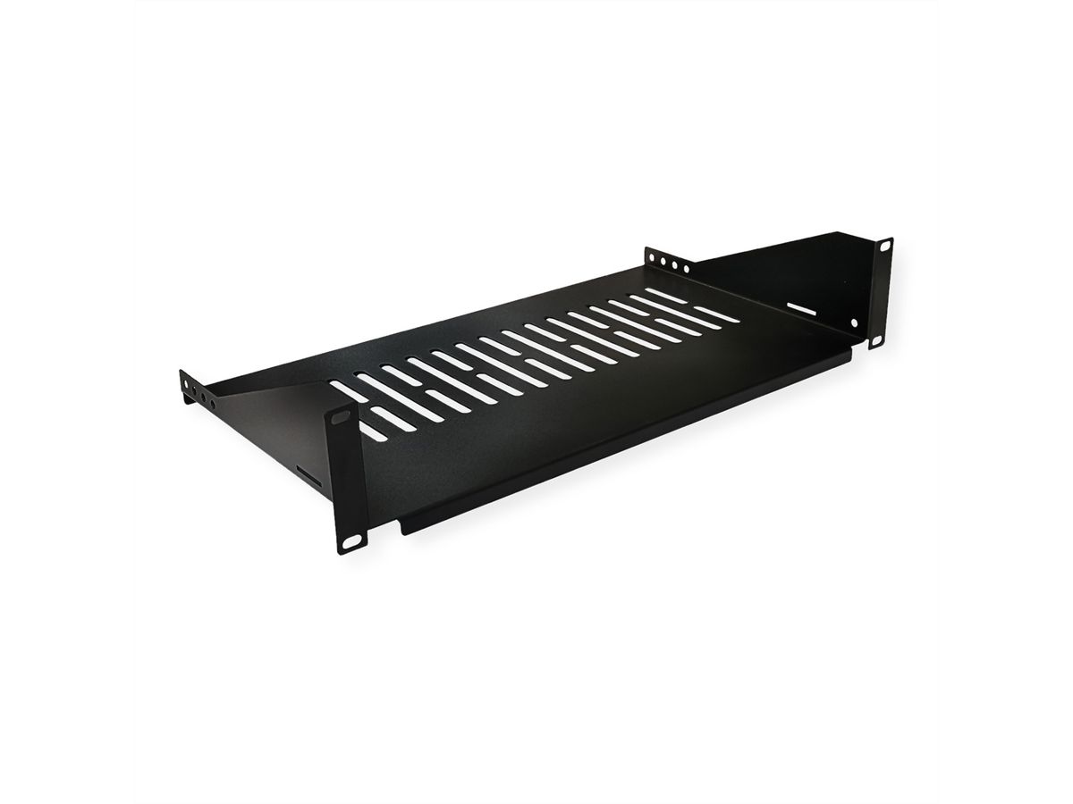 VALUE 19"-Fixed Shelf,  485 x 250mm, max. 10kg, 2U, black