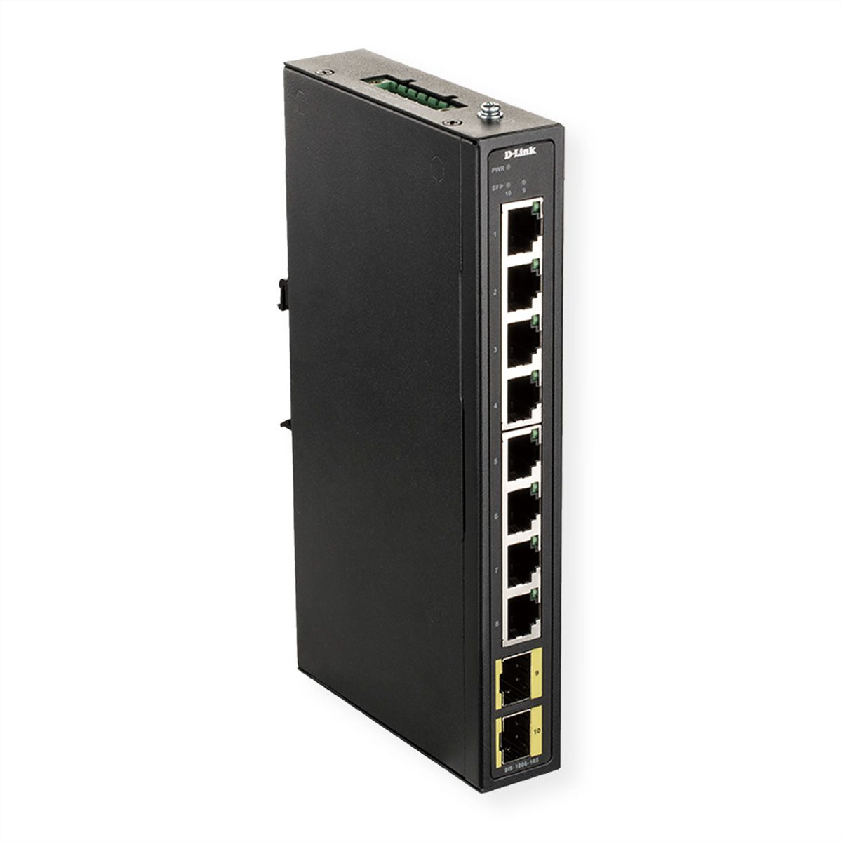 D-Link DIS-100G-10S Gigabit Switch Industrieel 8-Poorts RJ45 2x 100/1000M SFP