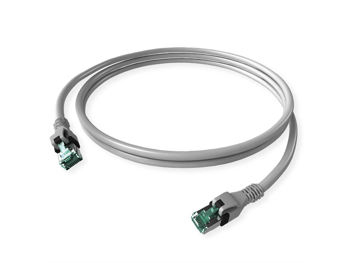 EasyLan DualBoot® PushPull Patch Cable Cat.6A (Class EA), S/FTP, RJ45 / RJ45, grey, 3 m