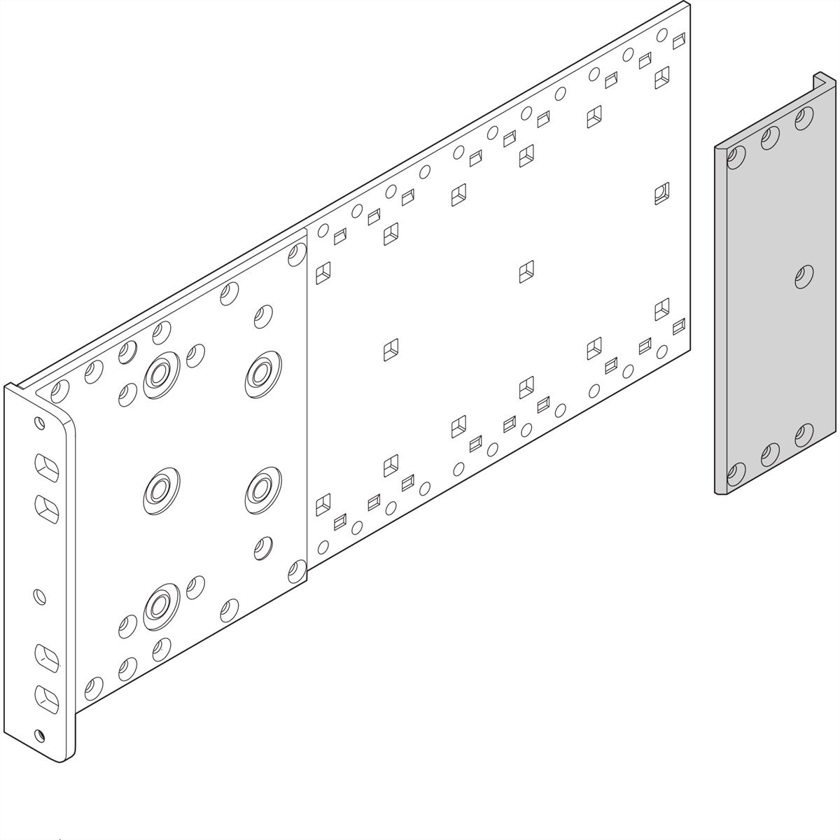 SCHROFF EuropacPRO Rugged Rear Angle voor Textil EMC pakking voor zijpaneel, 6 HE