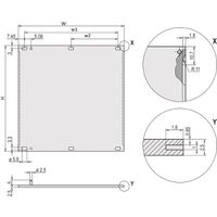 SCHROFF Front Panel, Refrofit Shielding, 6 U, 21 HP, 2.5 mm, Al, Anodized, Untreated Edges