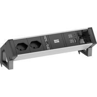 BACHMANN DESK2 ALU ZWART 2xCH T13 1xCM, 1xUSB A&C 22W 0,2m GST18 Zwitserland