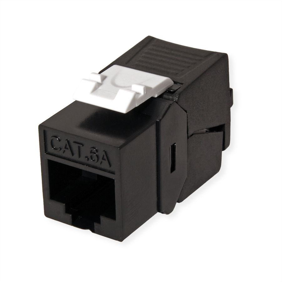 ROLINE Keystone Jack, Cat.6A (Class EA), RJ-45, UTP, tool-free, SLIM, black