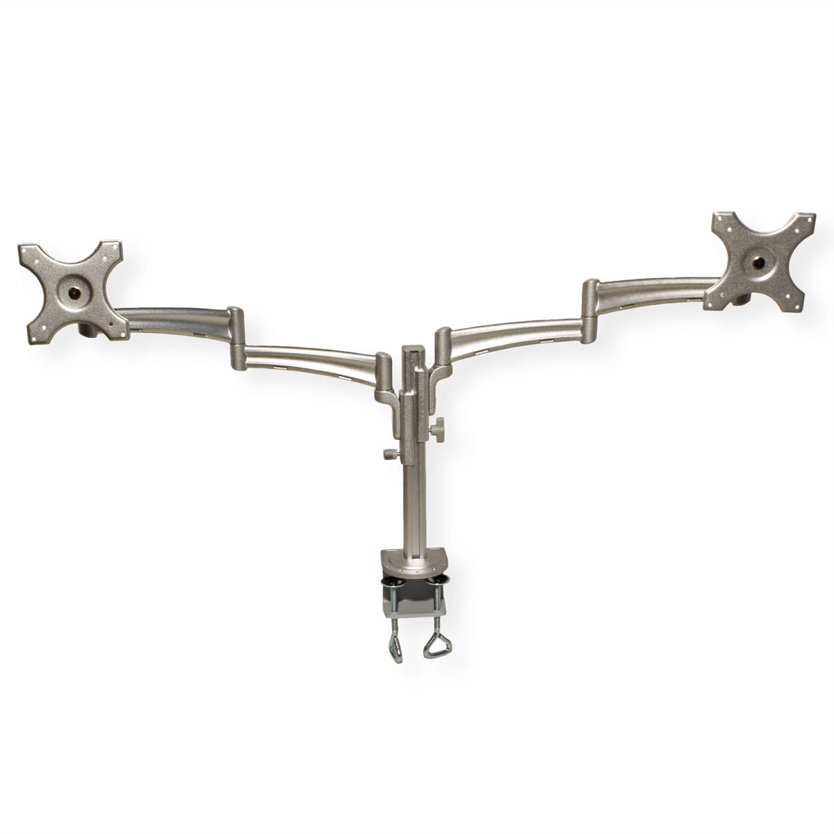VALUE Dual LCD Monitor Arm, Desk Clamp, 4 Joints, height adjustable separately