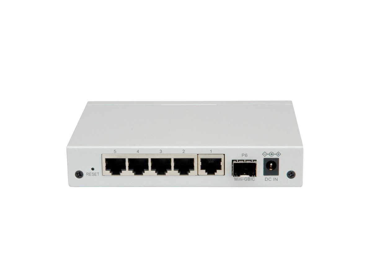 ROLINE Gigabit Ethernet Switch 6 poorten (5x 10/100/1000 + 1x SFP)