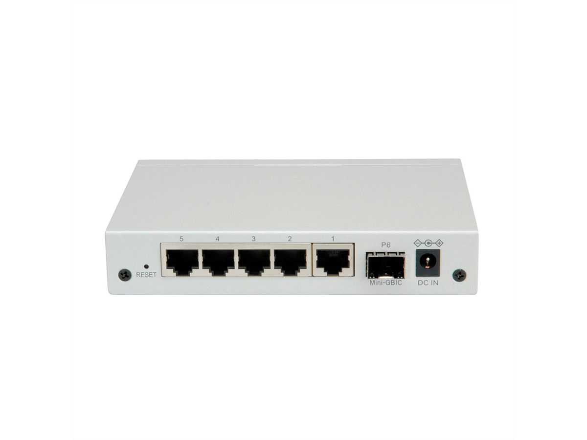 ROLINE Gigabit Ethernet Switch, 6x (5xGbE + 1x Gbic(SFP)), managed