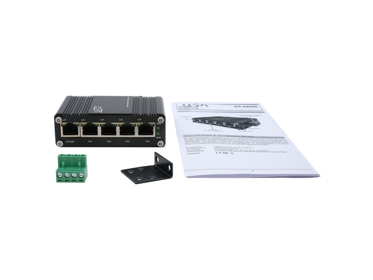 EXSYS EX-62020 5-poorts industriële Ethernet Switch