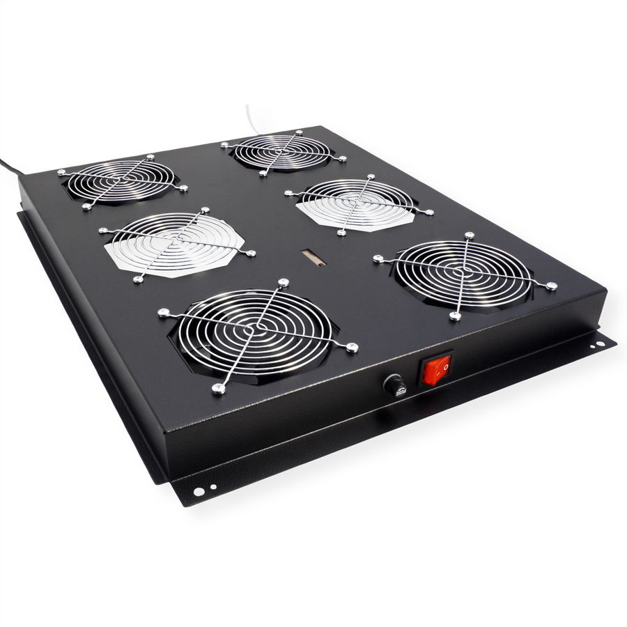 ROLINE 19-inch roof-mounted fan unit 4 fans, Thermostat black