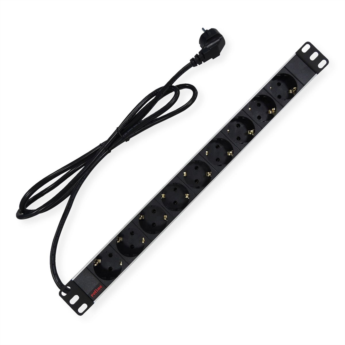ROLINE 19" stekkerdoos 9-voudig, zilver, 2 m