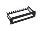 VALUE 19" Support Frame for DIN Rail-Mounted Devices, 3U, with Cable Management, black