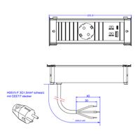 BACHMANN KAPSA S 1xCEE7/3 1xUSB A/C 22W 2.0m CEE7/7