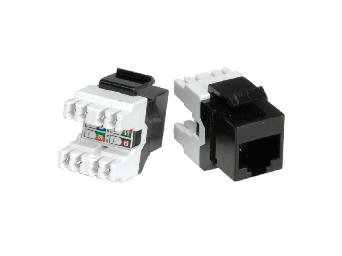 ROLINE Cat.5e (Class D) Keystone Jack, RJ-45, UTP, black