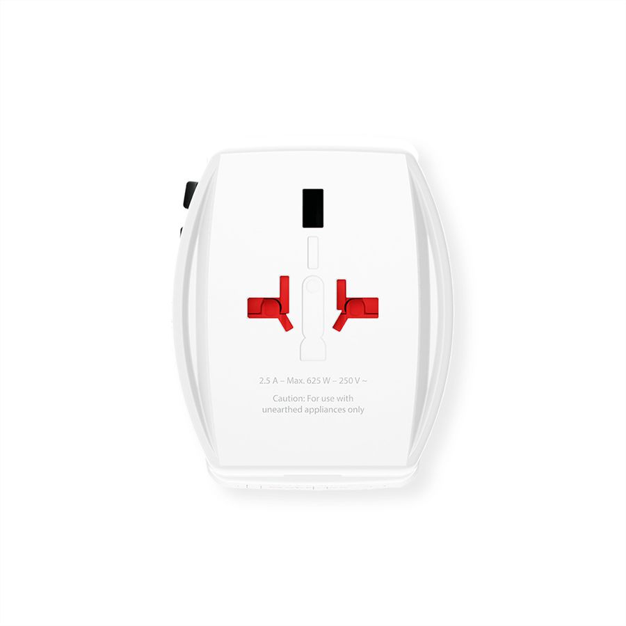Skross MUV USB AC65PD World Travel Adapter with USB C Cable, worldwide