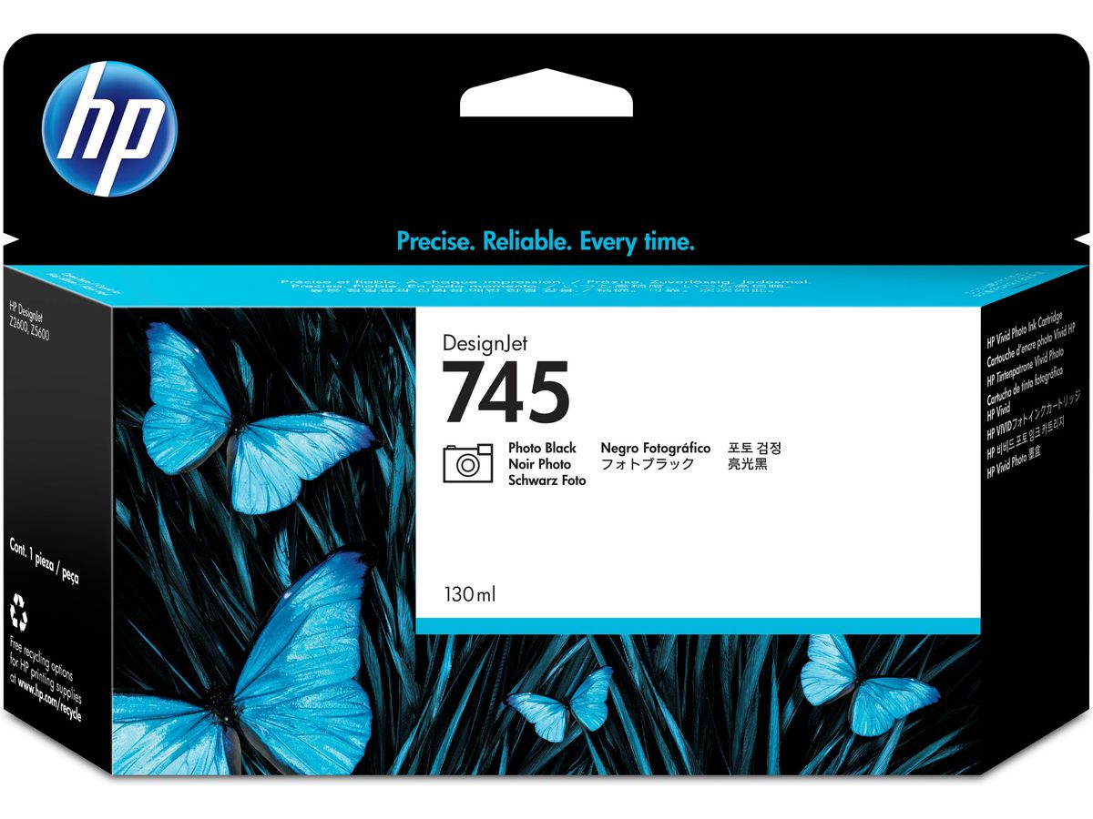 HP 745 130-ml DesignJet Photo Black Ink Cartridge