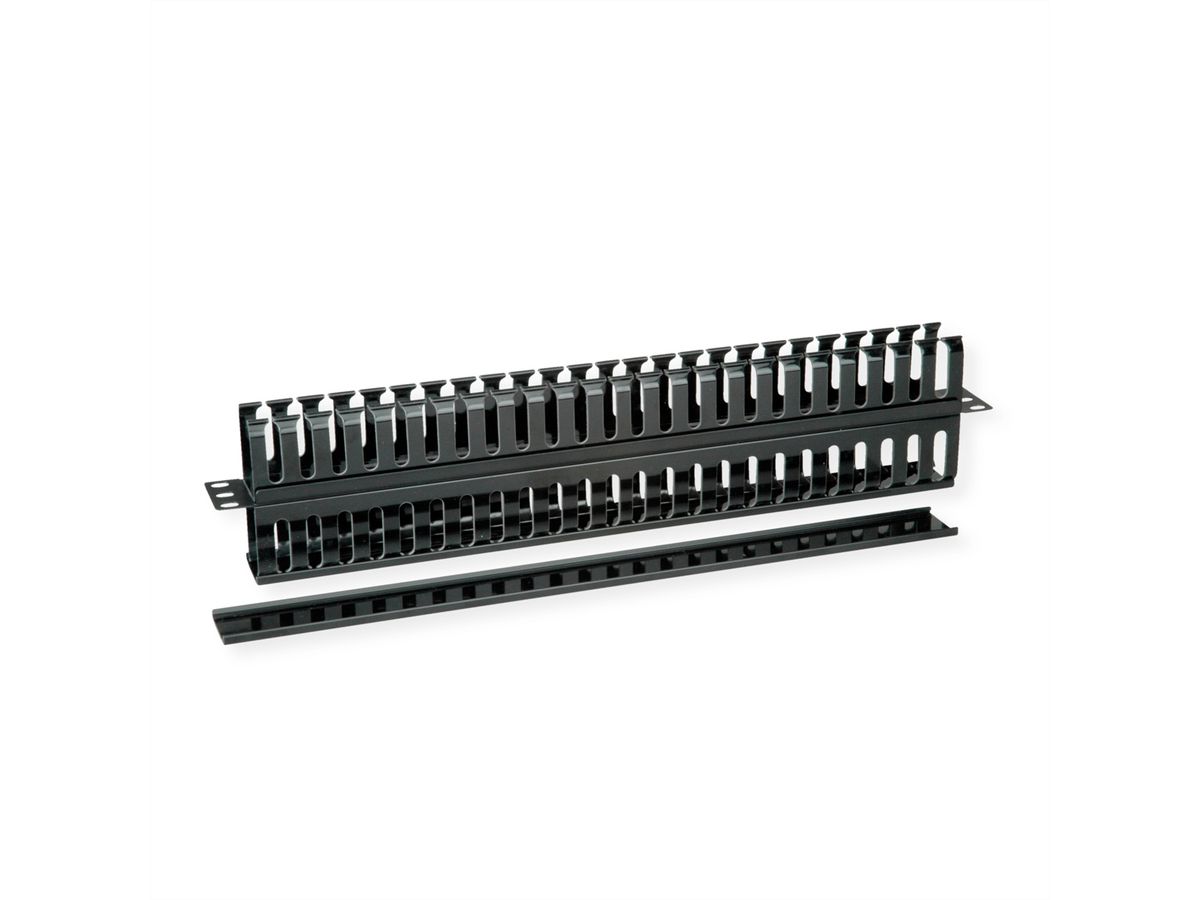 VALUE 19"-Frontplaat 1 HE met rangeerkanaal aan beide zijden, zwart