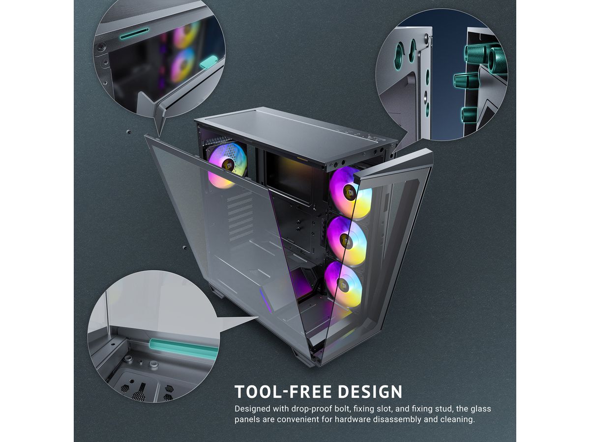 ANTEC Constellation C3 ARGB PC Gehäuse Midi Tower ATX, schwarz