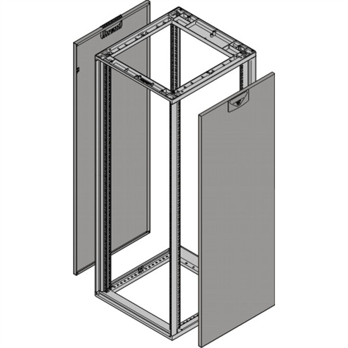 SCHROFF Novastar zijpaneel voor Slim-Line, RAL 7021, 38 U 500D