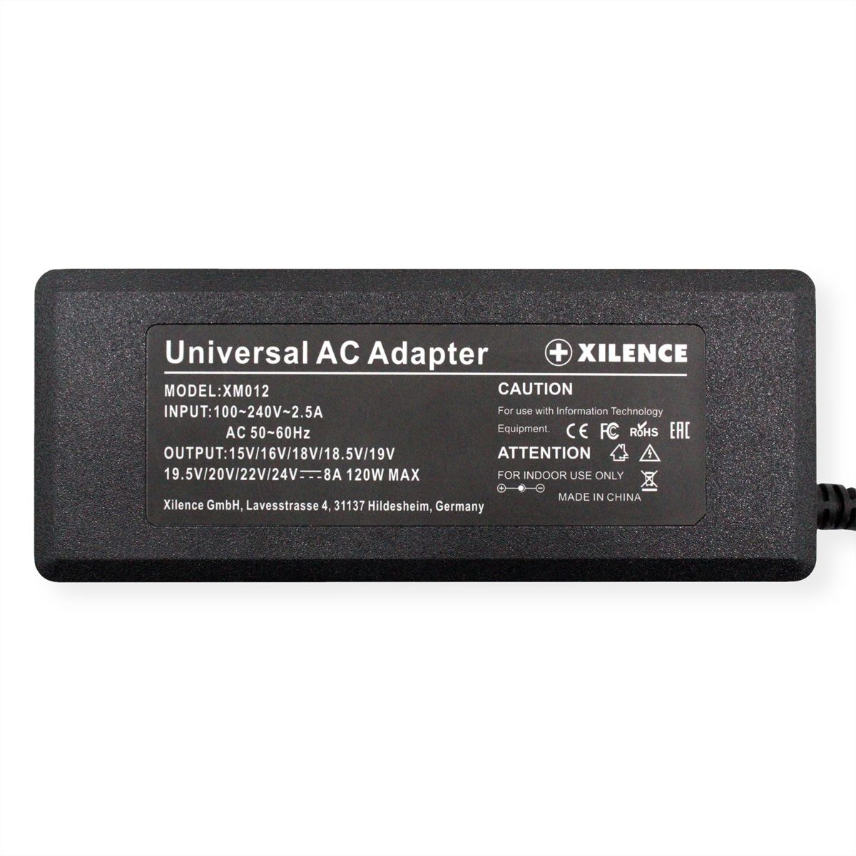 Xilence Universal Notebook Charger, XM012, 11 Adapters, LED Display, 120W