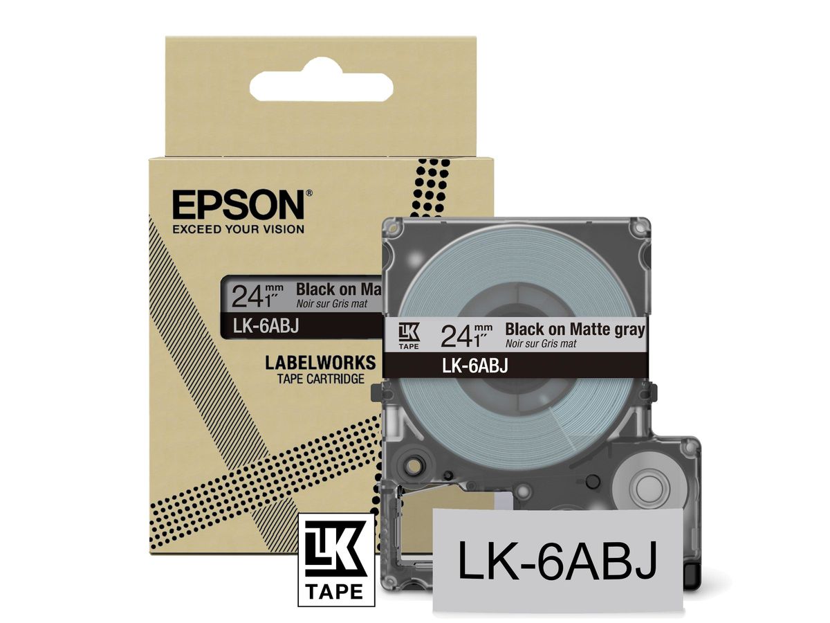Epson Matte Tape – Grey/Black 24mm(8m) – LK-6ABJ