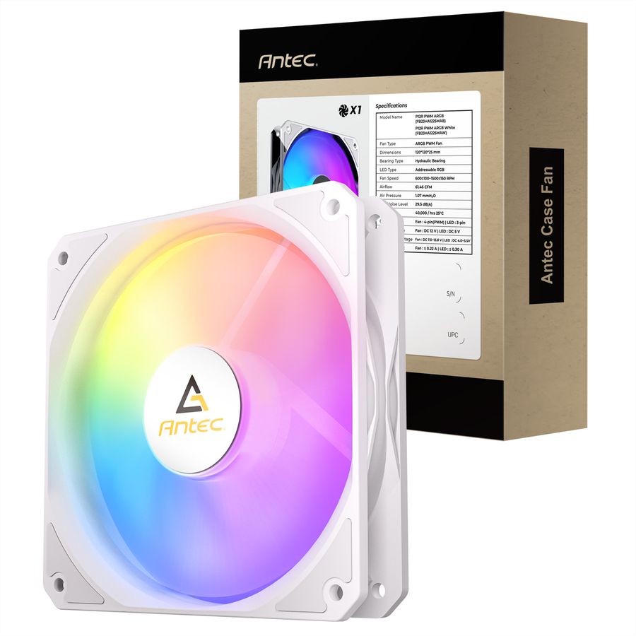 ANTEC P12R PWM ARGB REVERSE Fan PC Case Fan, white