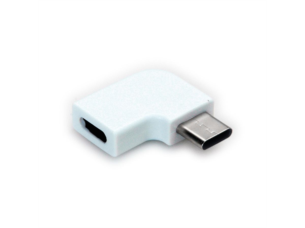 ROLINE Adapter, USB 3.2 Gen 2, Type C - C, M/F, 90° Angled, white