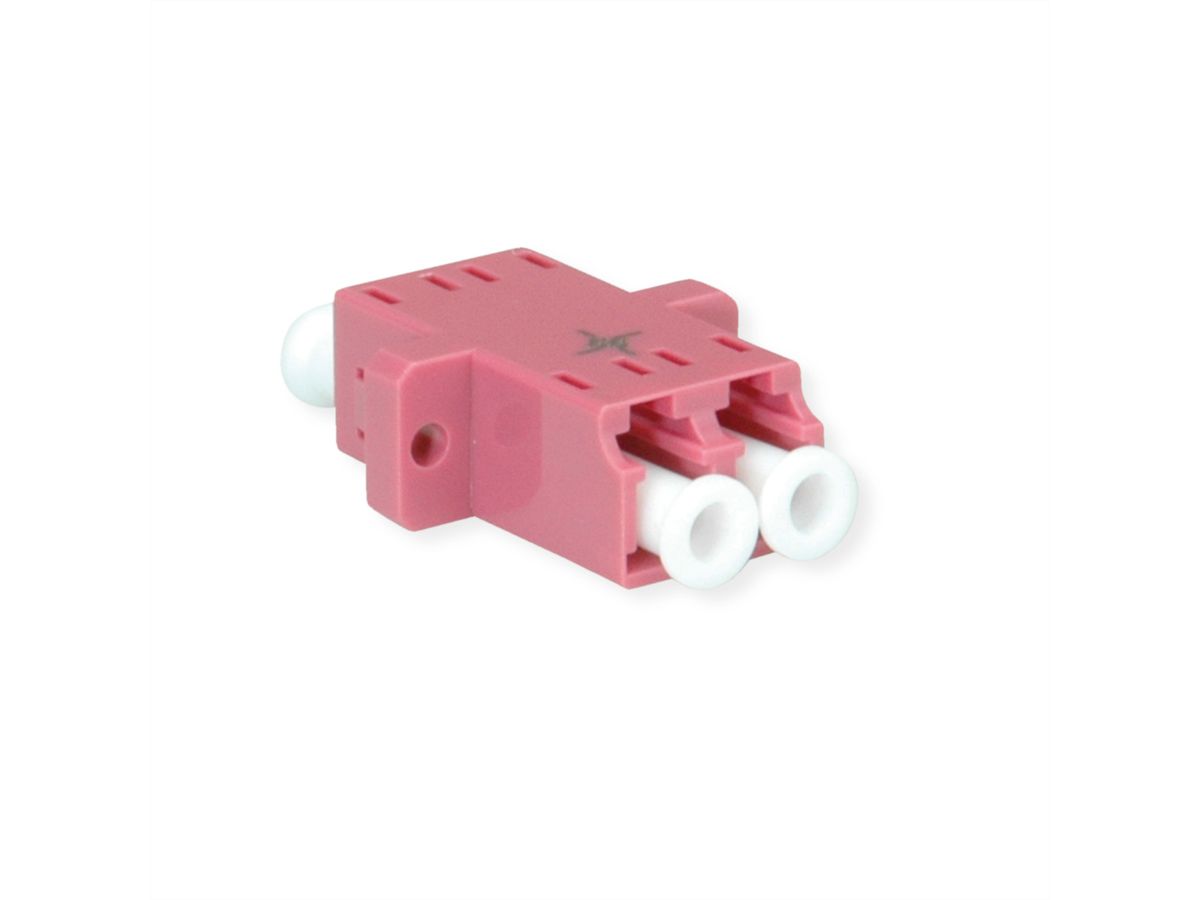 TELEGÄRTNER  LC/APC Duplex adaptor, multimode, cramic sleeve, plastic housing, violet, Z77